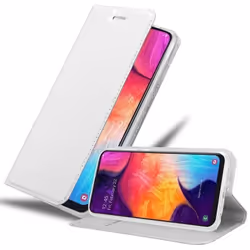 Coque pour Samsung Galaxy A50 4G / A50s / A30s Etui en CLASSY ARGENT Housse Case Cover Protection fermeture magnétique Portef ...