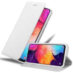 Coque pour Samsung Galaxy A50 4G / A50s / A30s Etui en CLASSY ARGENT Housse Case Cover Protection fermeture magnétique Portefeuille
