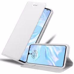 Coque pour Huawei P30 Etui en CLASSY ARGENT Housse Case Cover Protection fermeture magnétique Portefeuille Wallet