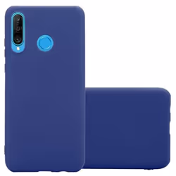 Coque pour Huawei P30 LITE Etui en CANDY BLEU FONCÉ Housse Case Cover Protection Silicone TPU Case