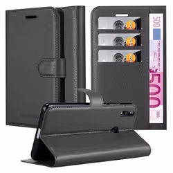 Coque pour Asus ZenFone MAX PRO M2 (6.3 Zoll) Housse en NOIR DE JAIS Etui Case Cover Protection fermeture magnétique Portefeu ...