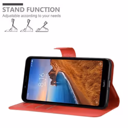 Coque pour Xiaomi RedMi 7A Housse en ROUGE CERISE Etui Case Cover Protection fermeture magnétique Portefeuille