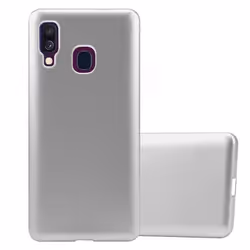 Coque pour Samsung Galaxy A40 Housse en METALLIC ARGENT Etui Case Cover Protection Silicone TPU Cover matte
