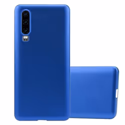 Coque pour Huawei P30 Housse en METALLIC BLEU Etui Case Cover Protection Silicone TPU Cover matte