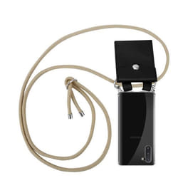 Coque pour Samsung Galaxy NOTE 10 Collier en MARRON BRILLANT Case Cover Necklace a la mode Protection en Silicone