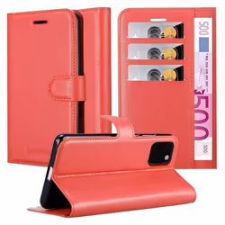 Coque pour Apple iPhone 11 PRO MAX Housse en ROUGE CERISE Etui Case Cover Protection fermeture magnétique Portefeuille
