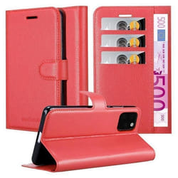 Coque pour Apple iPhone 11 PRO MAX Housse en ROUGE CERISE Etui Case Cover Protection fermeture magnétique Portefeuille
