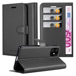 Coque pour Apple iPhone 11 Housse en NOIR DE JAIS Etui Case Cover Protection fermeture magnétique Portefeuille