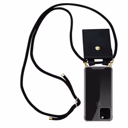 Coque Collier pour Apple iPhone 11 PRO MAX Housse en NOIR Etui Fashion Necklace a la mode Case Cover Silicone réglable
