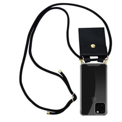 Coque Collier pour Apple iPhone 11 PRO MAX Housse en NOIR Etui Fashion Necklace a la mode Case Cover Silicone réglable