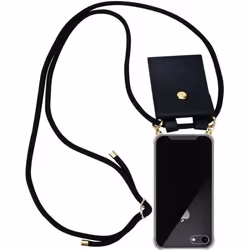 Coque de téléphone - CADORABO - iPhone 7 / 7S / 8 - Noir - TPU - Étui avec cordon et pochette intégrée