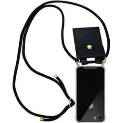 Coque de téléphone - CADORABO - iPhone 7 / 7S / 8 - Noir - TPU - Étui avec cordon et pochette intégrée