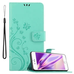Coque pour iPhone 6 / 6S - CADORABO - Floral - Similicuir - Vert - Support intégré