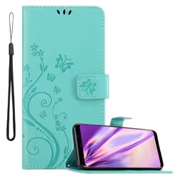 Coque pour Samsung Galaxy S8 PLUS Housse en TURQUOISE FLORAL Etui Case Cover Protection Floral Portefeuille Wallet