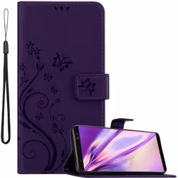 Coque pour Samsung Galaxy NOTE 8 Housse en LILAS FONCÉ FLORAL Etui Case Cover Protection Floral Portefeuille Wallet