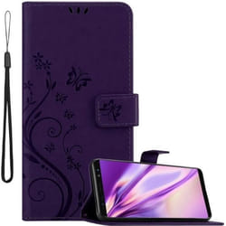 Coque pour Samsung Galaxy NOTE 8 Housse en LILAS FONCÉ FLORAL Etui Case Cover Protection Floral Portefeuille Wallet