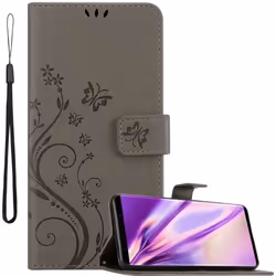 Coque pour Samsung Galaxy NOTE 9 Housse en GRIS FLORAL Etui Case Cover Protection Floral Portefeuille Wallet
