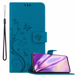 Coque pour Samsung Galaxy S10 4G Housse en BLEU FLORAL Etui Case Cover Protection Floral Portefeuille Wallet