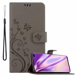 Coque pour Samsung Galaxy S10 PLUS Housse en GRIS FLORAL Etui Case Cover Protection Floral Portefeuille Wallet