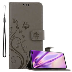 Coque pour Samsung Galaxy S10 PLUS Housse en GRIS FLORAL Etui Case Cover Protection Floral Portefeuille Wallet