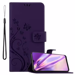 Coque pour Samsung Galaxy A50 4G / A50s / A30s Housse en LILAS FONCÉ FLORAL Etui Case Cover Protection Floral Portefeuille Wa ...