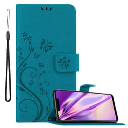 Coque pour Huawei MATE 20 LITE Housse en BLEU FLORAL Etui Case Cover Protection Floral Portefeuille Wallet