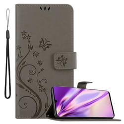 Coque pour Huawei P30 Housse en GRIS FLORAL Etui Case Cover Protection Floral Portefeuille Wallet