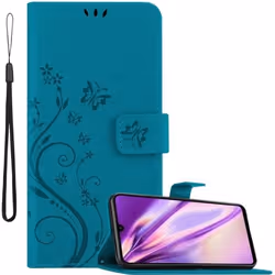 Coque pour Huawei P30 LITE Housse en BLEU FLORAL Etui Case Cover Protection Floral Portefeuille Wallet