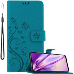 Coque pour Huawei P30 LITE Housse en BLEU FLORAL Etui Case Cover Protection Floral Portefeuille Wallet