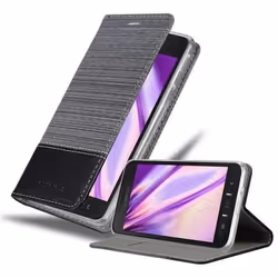 Coque pour Samsung Galaxy XCover 4 / XCover 4s Housse en GRIS NOIR Etui Case Cover Protection fermeture magnétique