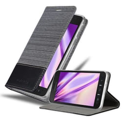 Coque pour Samsung Galaxy XCover 4 / XCover 4s Housse en GRIS NOIR Etui Case Cover Protection fermeture magnétique