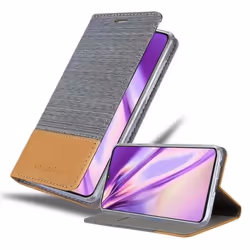Coque pour Motorola MOTO Z4 Housse en GRIS CLAIR MARRON Etui Case Cover Protection fermeture magnétique