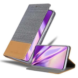 Coque pour Motorola MOTO Z4 Housse en GRIS CLAIR MARRON Etui Case Cover Protection fermeture magnétique