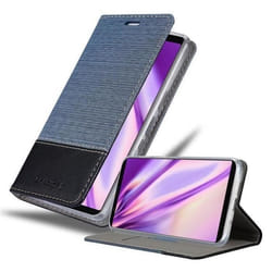 Coque pour Sony Xperia 5 Housse en BLEU FONCÉ NOIR Etui Case Cover Protection fermeture magnétique