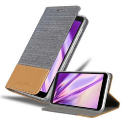 Coque pour WIKO Y60 Housse en GRIS CLAIR MARRON Etui Case Cover Protection fermeture magnétique