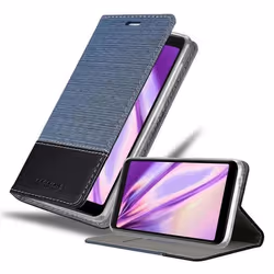 Coque pour WIKO Y60 Housse en BLEU FONCÉ NOIR Etui Case Cover Protection fermeture magnétique