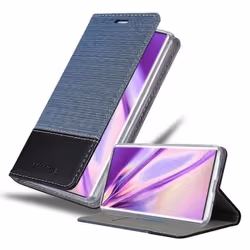 Coque pour Samsung Galaxy NOTE 10 PLUS Housse en BLEU FONCÉ NOIR Etui Case Cover Protection fermeture magnétique
