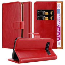 Coque pour Samsung Galaxy S10 PLUS en ROUGE CERISE Cover Protection fonction de support