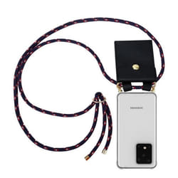 Coque Collier pour Samsung Galaxy S20 ULTRA Housse en BLEU ROUGE BLANC POINTÉ Etui Fashion Necklace a la mode Case Cover Silicone