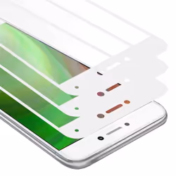 Cadorabo 3x Verre Trempé pour Huawei P8 LITE 2017 en TRANSPARENT avec BLANC - Pack de 3 Film Protection Écran avec Couverture