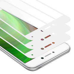 Cadorabo 3x Verre Trempé pour Huawei P8 LITE 2017 en TRANSPARENT avec BLANC - Pack de 3 Film Protection Écran avec Couverture