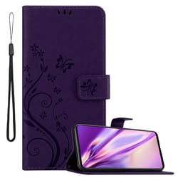 Coque pour Samsung Galaxy A71 4G Housse en LILAS FONCÉ FLORAL Etui Case Cover Protection Floral Portefeuille Wallet