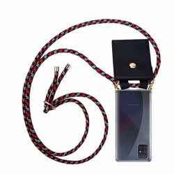Coque Collier pour Samsung Galaxy A71 4G Housse en ROUGE BLEU JAUNE Etui Fashion Necklace a la mode Case Cover Silicone régla ...
