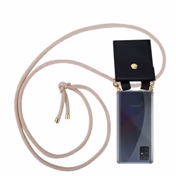 Coque Collier pour Samsung Galaxy A71 4G Housse en OR ROSE PERLÉ Etui Fashion Necklace a la mode Case Cover Silicone réglable