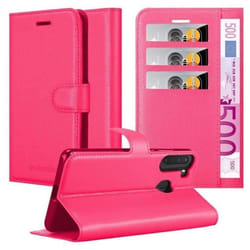 Coque pour Samsung Galaxy A21 Housse en ROSE BONBON Etui Case Cover Protection fermeture magnétique Portefeuille