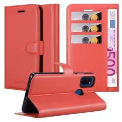Coque pour Samsung Galaxy M21 / M30s Housse en ROUGE CERISE Etui Case Cover Protection fermeture magnétique Portefeuille