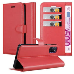 Coque pour Oppo A72 Housse en ROUGE CERISE Etui Case Cover Protection fermeture magnétique Portefeuille