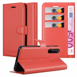 Coque pour Sony Xperia 1 II Housse en ROUGE CERISE Etui Case Cover Protection fermeture magnétique Portefeuille
