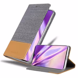 Coque pour Samsung Galaxy A41 Housse en GRIS CLAIR MARRON Etui Case Cover Protection fermeture magnétique