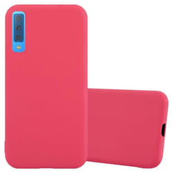 Coque pour Samsung Galaxy A7 2018 Etui en CANDY ROUGE Housse Case Cover Protection Silicone TPU Case